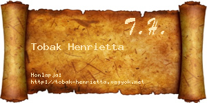 Tobak Henrietta névjegykártya